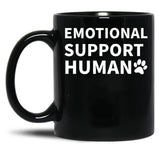 Emotional Support Human Esa Service Dog Funny Black Coffee Mug, Gift Coffee Mug