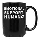 Emotional Support Human Esa Service Dog Funny Black Coffee Mug, Gift Coffee Mug - Black