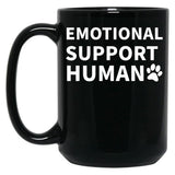 Emotional Support Human Esa Service Dog Funny Black Coffee Mug, Gift Coffee Mug