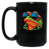 Even Baddies Get Saddies Funny Frog Cute Black Coffee Mug, Gift Coffee Mug