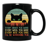 Every Snack You Make Cat Funny Cat Mom Cat Mama Cat Dad Black Coffee Mug, Gift Coffee Mug - Black