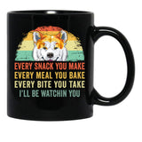 Every Snack You Make Every Meal You Bake Akita Inu Black Coffee Mug, Gift Coffee Mug - Black