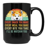 Every Snack You Make Every Meal You Bake Akita Inu Black Coffee Mug, Gift Coffee Mug - Black