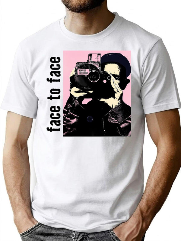 _face To Face Designrock Band T-Shirt - Retro Graphic Tee for Men & Women - White