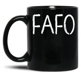 Fafo Says It All Black Coffee Mug, Gift Coffee Mug