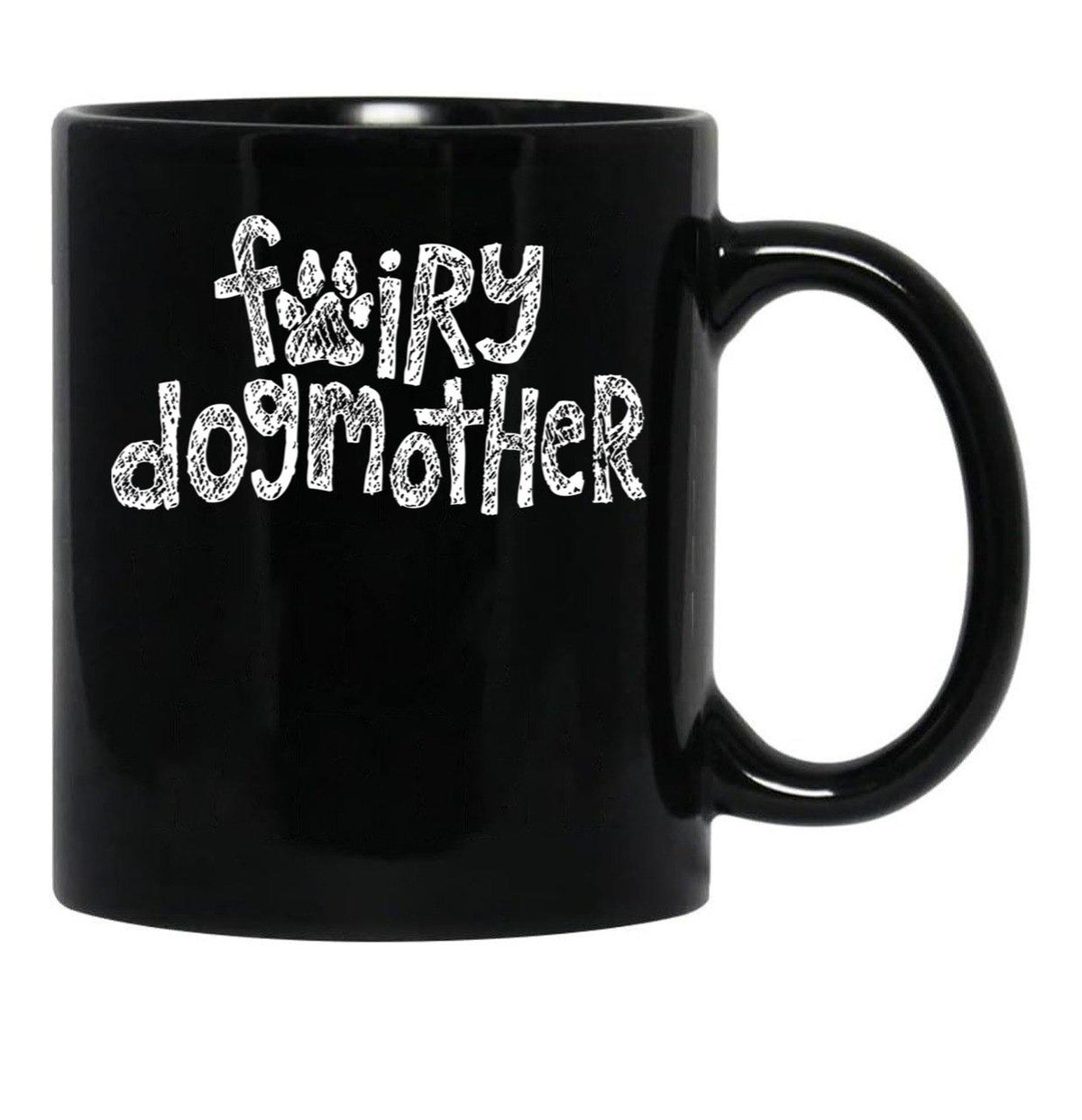 Fairy Dogmother White Black Coffee Mug, Gift Coffee Mug - Black