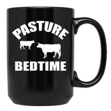 Farmer Cattle Cows Tshirts - Funny Cow Tshirt Pasture Bedtime Funny Cow Lovers Gift Idea Tshirt Black Coffee Mug, Gift Coffee Mug - Black