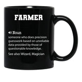 Farmer Definition Funny Farmer Quote Cool Gift For Farmer Lover Black Coffee Mug, Gift Coffee Mug - Black