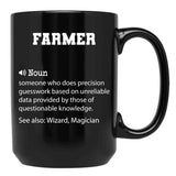 Farmer Definition Funny Farmer Quote Cool Gift For Farmer Lover Black Coffee Mug, Gift Coffee Mug - Black