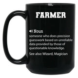 Farmer Definition Funny Farmer Quote Cool Gift For Farmer Lover Black Coffee Mug, Gift Coffee Mug