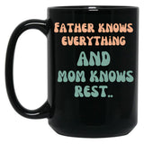 Father Versus Mom Black Coffee Mug, Gift Coffee Mug