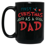 First Christmas As A Dad Funny Xmas Fathers Black Coffee Mug, Gift Coffee Mug