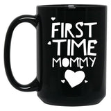 First Time Mommy (8) Black Coffee Mug, Gift Coffee Mug