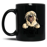 Fluffy Briard Dog - Berger De Brie Black Coffee Mug, Gift Coffee Mug