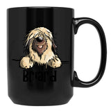 Fluffy Briard Dog - Berger De Brie Black Coffee Mug, Gift Coffee Mug - Black