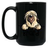 Fluffy Briard Dog - Berger De Brie Black Coffee Mug, Gift Coffee Mug