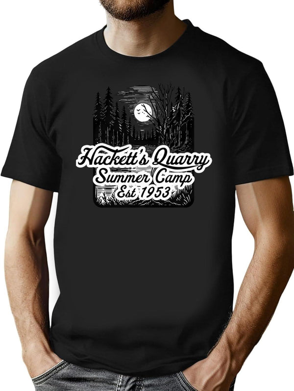 Forest Hackett'S Quarry Summer Camp T-Shirt for Men & Women, T-Shirts Graphic Tee - Black