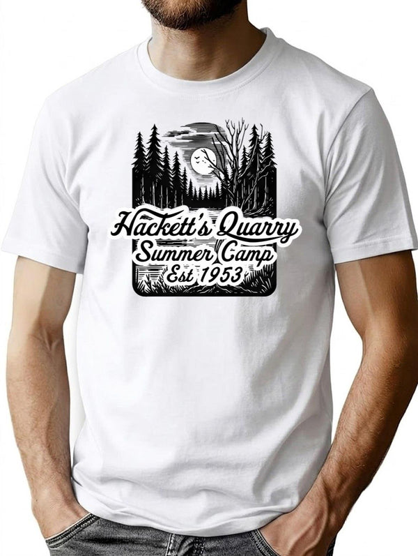Forest Hackett'S Quarry Summer Camp T-Shirt for Men & Women, T-Shirts Graphic Tee - White