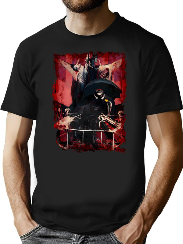 Francis Bacon Painting Horror Art Lover Figure Man Meat Gift T Shirt T-Shirt for Men & Women, T-Shirts Graphic Tee - Black
