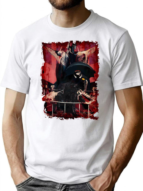 Francis Bacon Painting Horror Art Lover Figure Man Meat Gift T Shirt T-Shirt for Men & Women, T-Shirts Graphic Tee - White