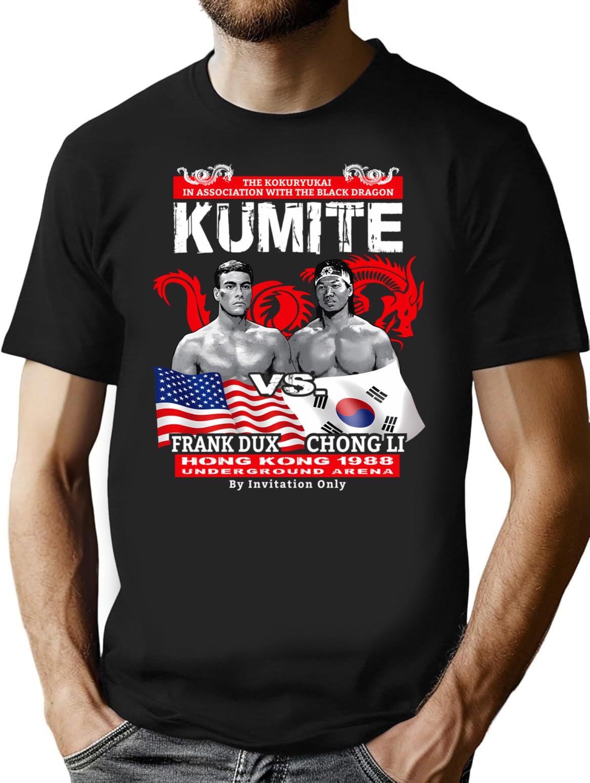 Frank Dux Vs Chong Li T-Shirt for Men & Women, T-Shirts Graphic Tee - Black