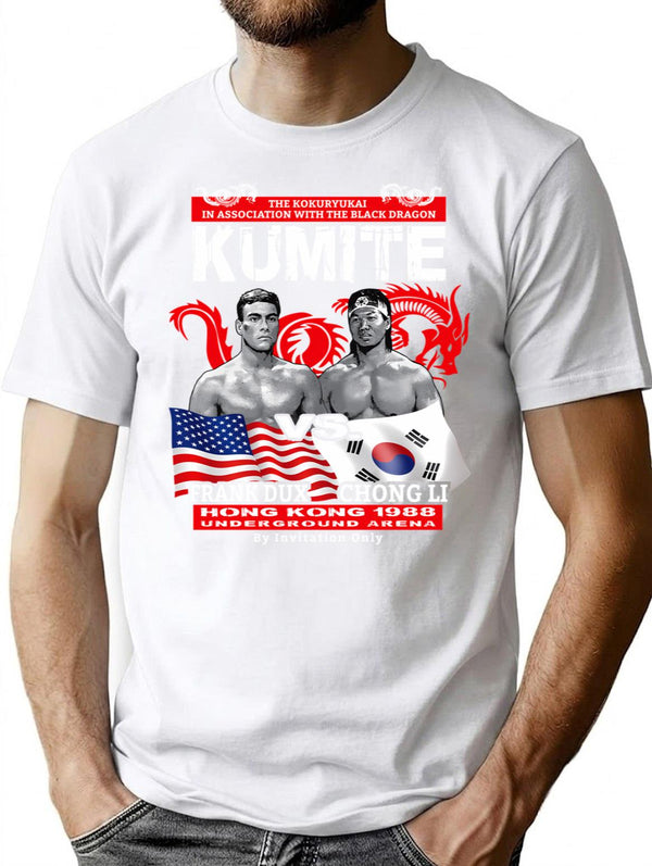 Frank Dux Vs Chong Li T-Shirt for Men & Women, T-Shirts Graphic Tee - White