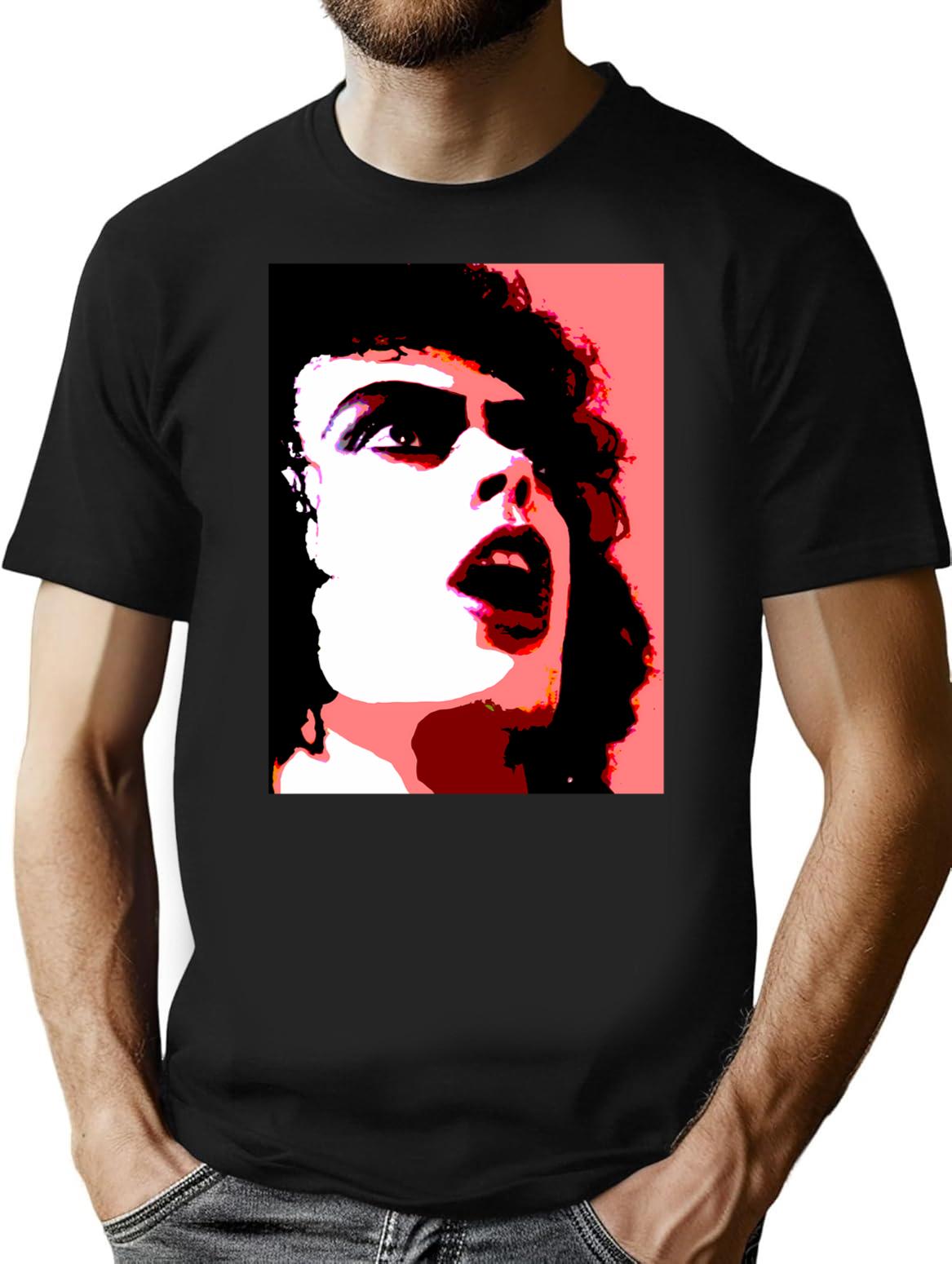Frank N Furter Andy Warhol T-Shirt for Men & Women, T-Shirts Graphic Tee - Black