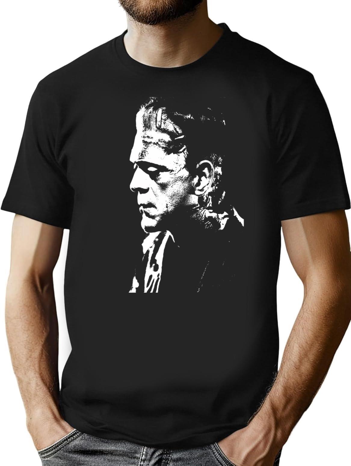 Frankenstein Horror T-Shirt for Men & Women, T-Shirts Graphic Tee - Black