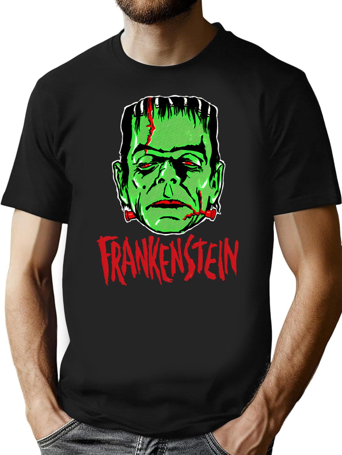 Frankenstein - Vintage 1960'S Style T-Shirt for Men & Women, T-Shirts Graphic Tee - Black