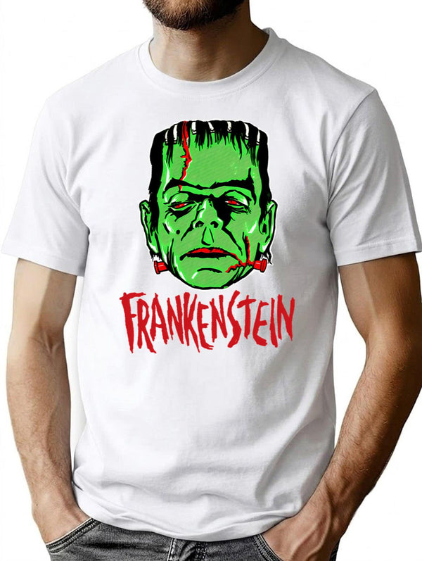 Frankenstein - Vintage 1960'S Style T-Shirt for Men & Women, T-Shirts Graphic Tee - White
