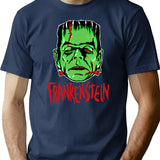 Frankenstein - Vintage 1960'S Style T-Shirt for Men & Women, T-Shirts Graphic Tee - Navy