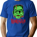 Frankenstein - Vintage 1960'S Style T-Shirt for Men & Women, T-Shirts Graphic Tee - Blue