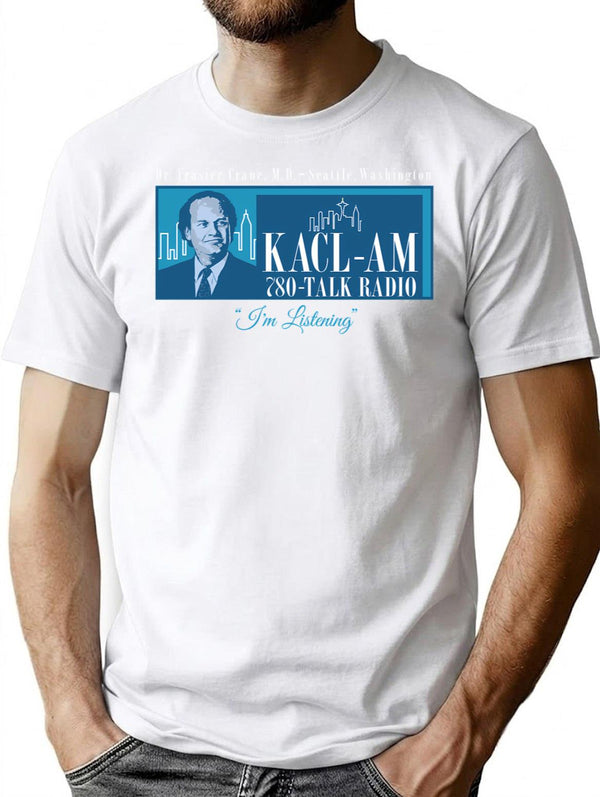 Frasier Crane Kacl Radio Station T-Shirt for Men & Women, T-Shirts Graphic Tee - White
