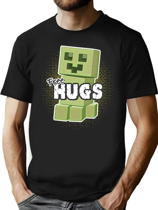 Free Hugs T-Shirt T-Shirt for Men & Women, T-Shirts Graphic Tee - Black