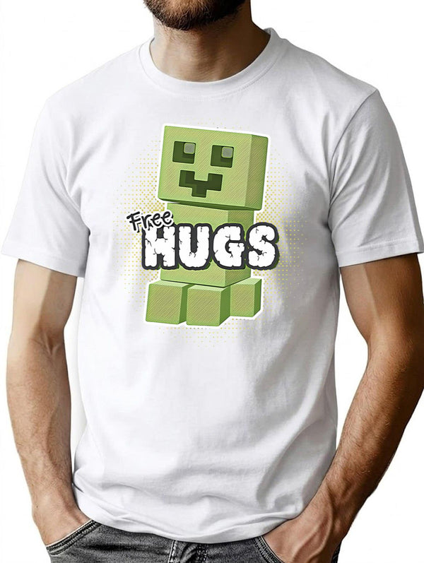 Free Hugs T-Shirt T-Shirt for Men & Women, T-Shirts Graphic Tee - White