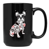 French Bulldog - Bad To The Bone Black Coffee Mug, Gift Coffee Mug - Black