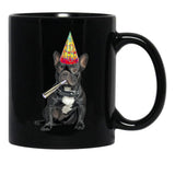 French Bulldog Birthday Black Coffee Mug, Gift Coffee Mug - Black