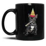 French Bulldog Birthday Black Coffee Mug, Gift Coffee Mug