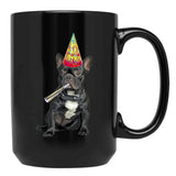 French Bulldog Birthday Black Coffee Mug, Gift Coffee Mug - Black