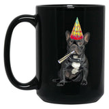 French Bulldog Birthday Black Coffee Mug, Gift Coffee Mug