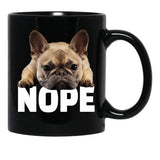 French Bulldog Nope Black Coffee Mug, Gift Coffee Mug - Black