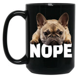 French Bulldog Nope Black Coffee Mug, Gift Coffee Mug