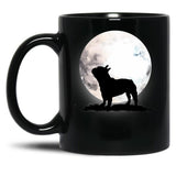 French Bulldog On The Moon Black Coffee Mug, Gift Coffee Mug