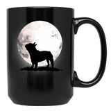 French Bulldog On The Moon Black Coffee Mug, Gift Coffee Mug - Black