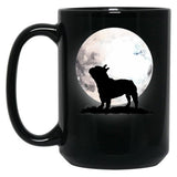 French Bulldog On The Moon Black Coffee Mug, Gift Coffee Mug