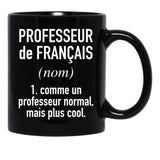 French Teacher (Male) - In French Language Black Coffee Mug, Gift Coffee Mug - Black
