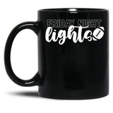 Friday Night Lights Football Game Day Spirit Black Coffee Mug, Gift Coffee Mug