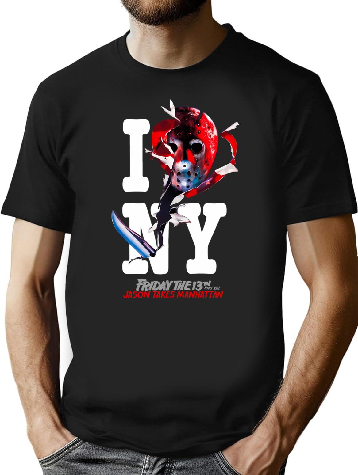 Friday The 13Th Black Horror Movie T-Shirt for Men & Women, T-Shirts Graphic Tee - Black