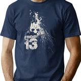 Friday The 13Th Splash Inspiration White T-Shirt for Men & Women, T-Shirts Graphic Tee - Navy