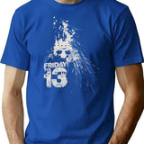 Friday The 13Th Splash Inspiration White T-Shirt for Men & Women, T-Shirts Graphic Tee - Blue